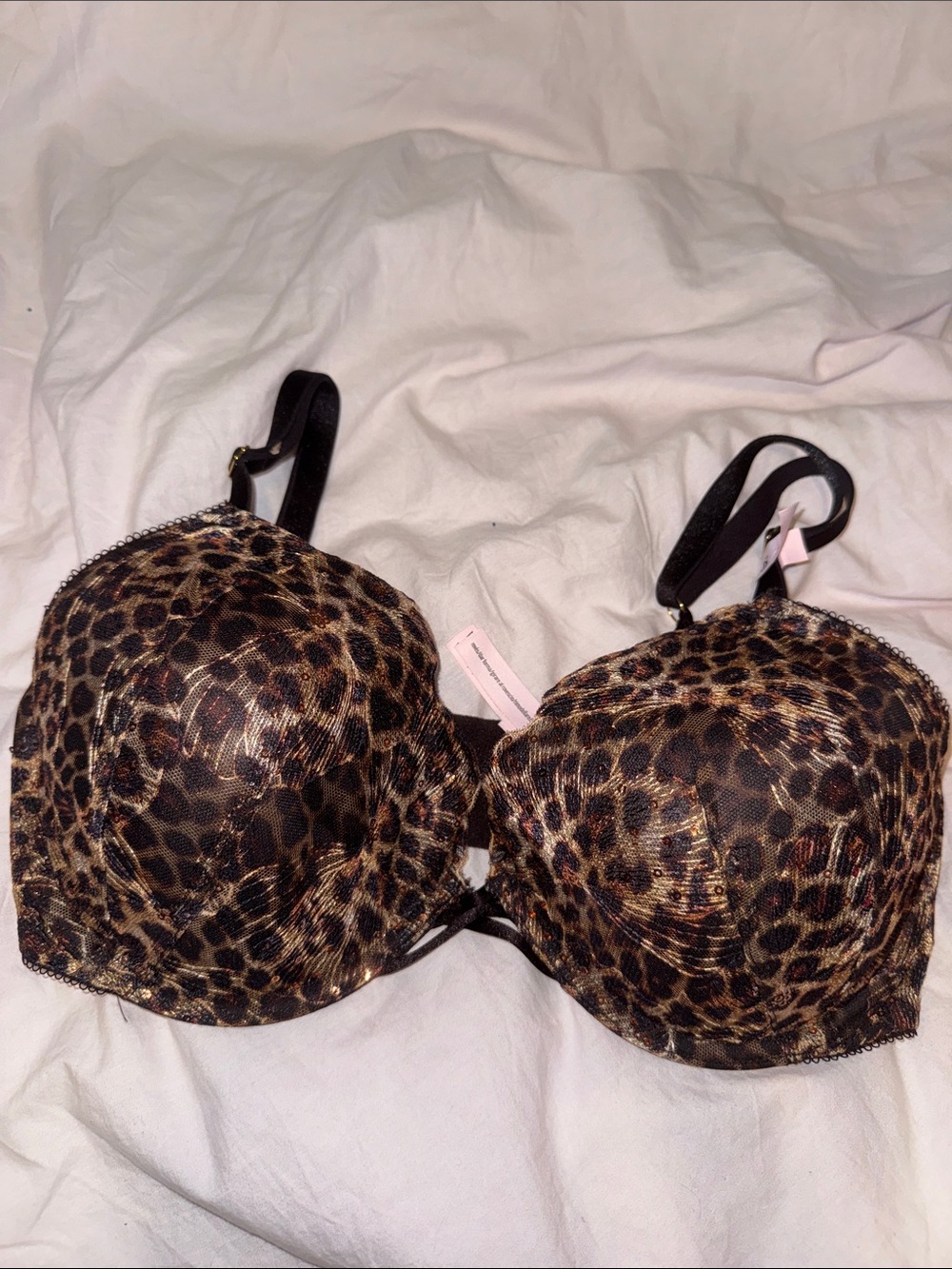 Leopard Print Push-Up Bra - Brown